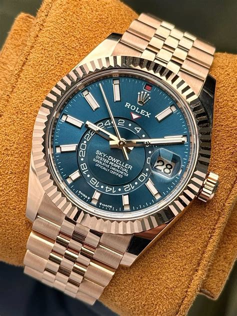 rolex sky dweller 42mm everose gold watch replica